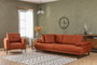 Atelier Del Sofa Sofá-cama 3 Plazas Mustang Naranja Estilo Industrial Hotelero